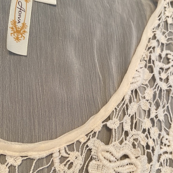 Victorian Bobbin Lace chiffon peplum blouse with matching cami undergarment - Picture 15 of 15